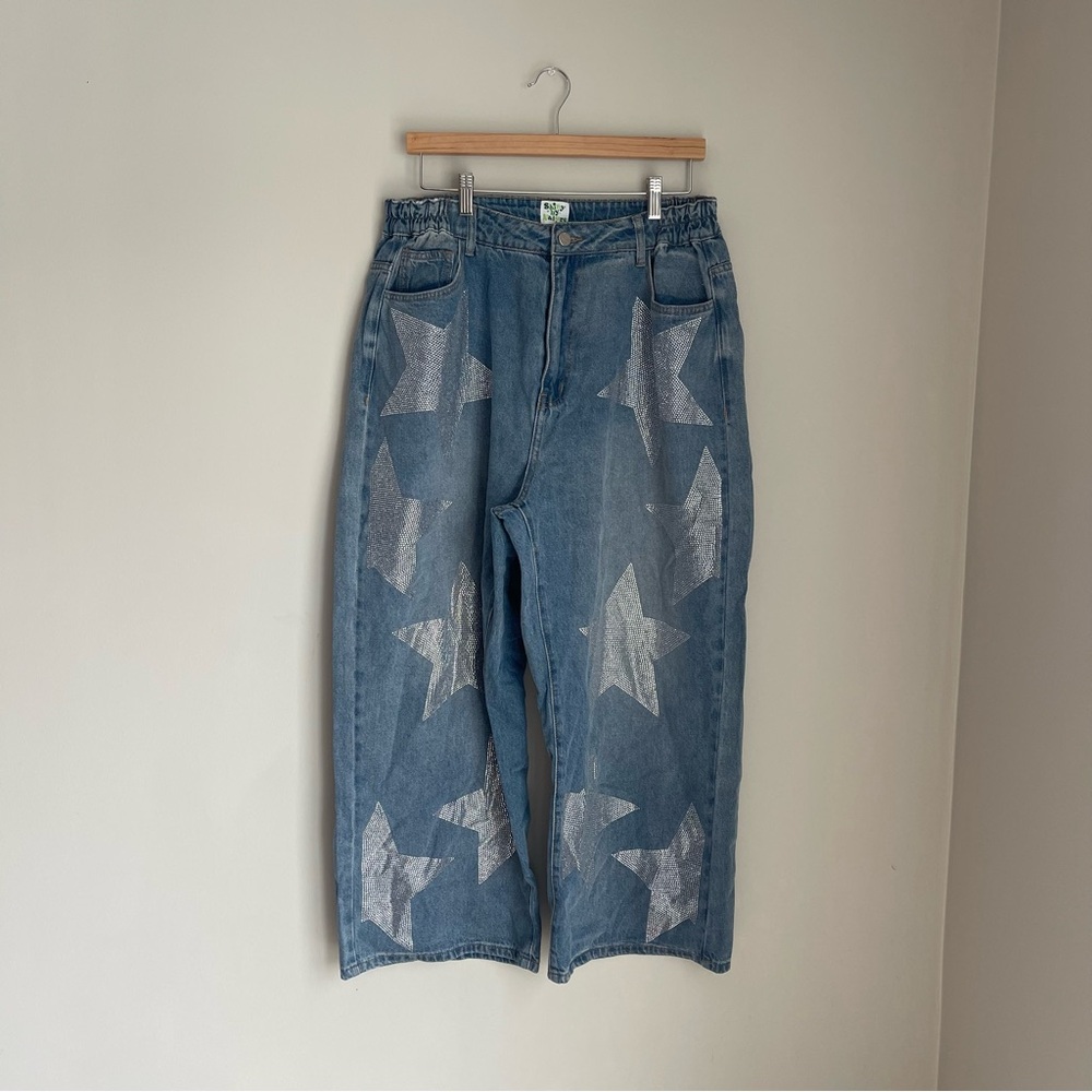Shiny by Nature Rhinstone Baggy Jean - Size XL
